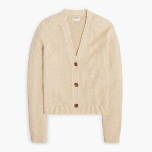 J. Crew Cotton-Blend Cardigan Sweater Knit CF743 2024 in Heather Sandalwood M